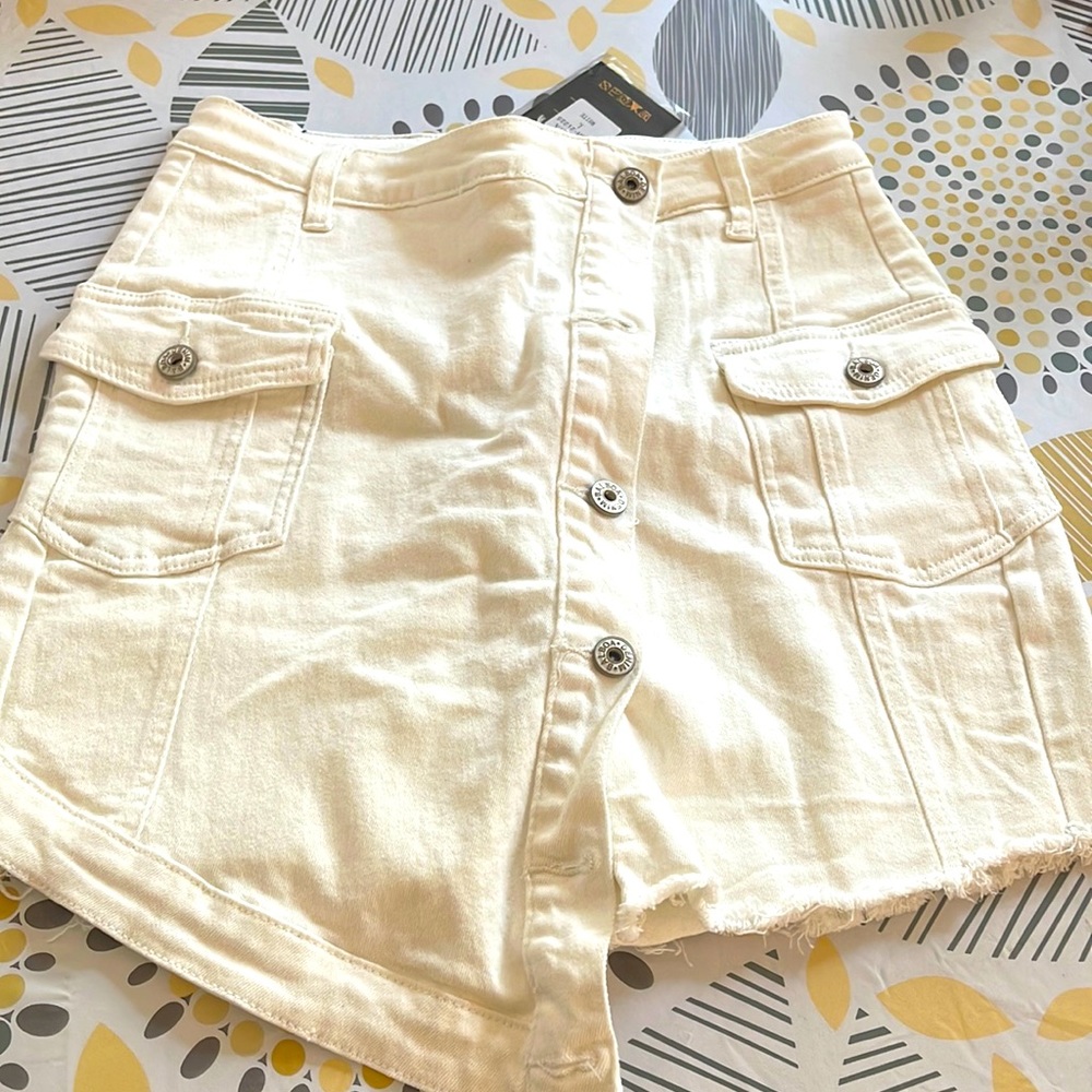 White Jean shorts
